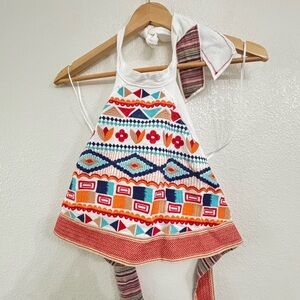 Andree by Unit Multicolor Embroidered Halter Top Boho Festival Core Size S